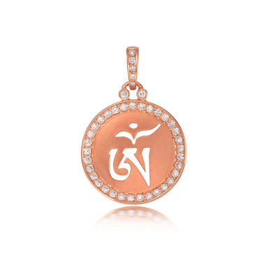 OM Mini Concave 0.30ct Diamond Medium Pendant, 18k Rose Gold