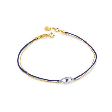 Celestial Eye Diamond Trim Bracelet, Blue Sapphire