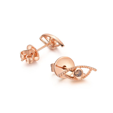 Celestial Eye 0.07ct Fancy Brown Diamond Ear Studs, Brown Diamond