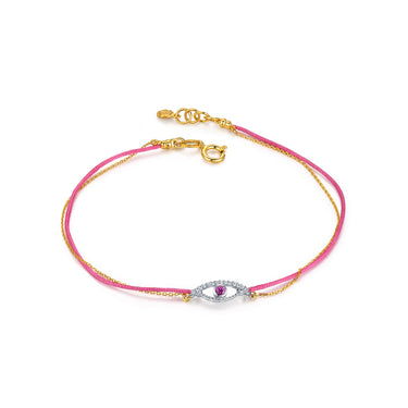 Celestial Eye Diamond Trim Bracelet, Pink Sapphire