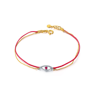 Celestial Eye Diamond Trim Bracelet, Ruby