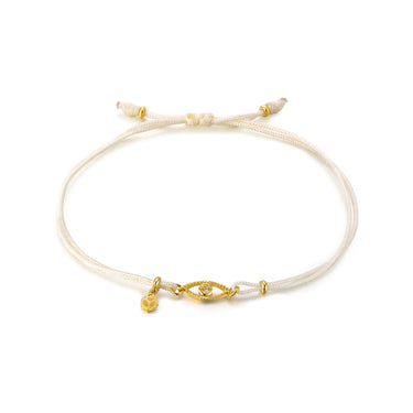 Celestial Eye Yellow Gold Threaded Bracelet, Fancy Color Diamond