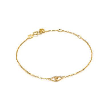 Celestial Eye Diamond Trim Yellow Gold Bracelet, Fancy Color Diamond