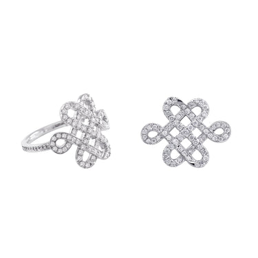 Legacy Eternal Knot 0.41ct White Diamond Ring, 18k White Gold