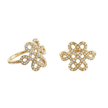 Legacy Eternal Knot 0.41ct White Diamond Ring, 18k Yellow Gold