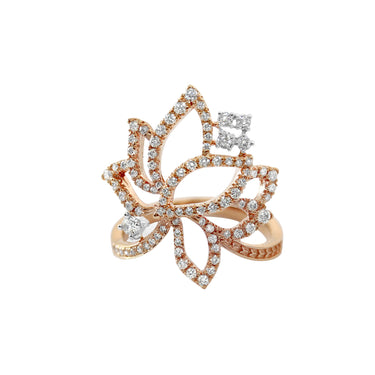 Legacy Lotus 0.64ct White Diamond Ring, 18k Rose Gold