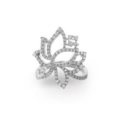 Legacy Lotus 0.64ct White Diamond Ring, 18k White Gold