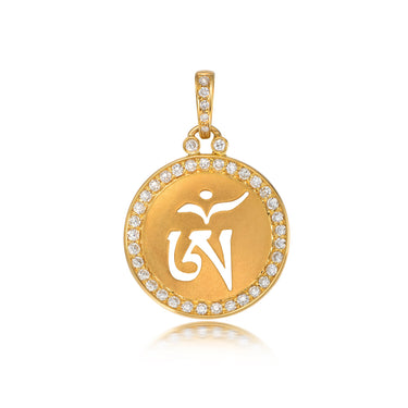 OM Mini Concave 0.30ct Diamond Medium Pendant, 18k Yellow Gold