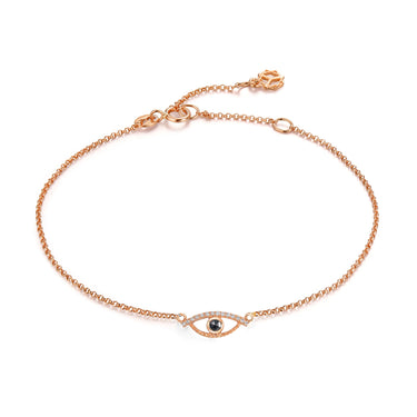 Celestial Eye Diamond Trim Rose Gold Bracelet, Black Diamond