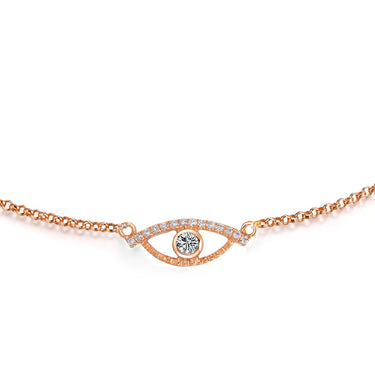 Celestial Eye Diamond Trim Rose Gold Bracelet, White Diamond